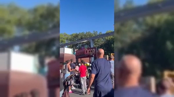 Usa, bimbo sale su monorotaia al parco divertimenti: le immagini drammatiche del salvataggio