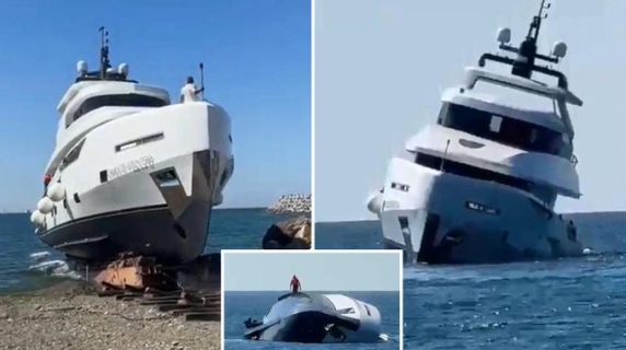 Lo yacht di lusso appena varato affonda