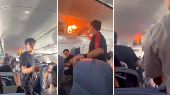 Panico in volo: batteria esplode e prende fuoco a bordo di un aereo pieno di passeggeri