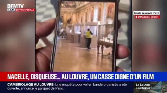 Il video del furto al Louvre: un ladro ripreso mentre taglia il vetro di una teca dei gioielli