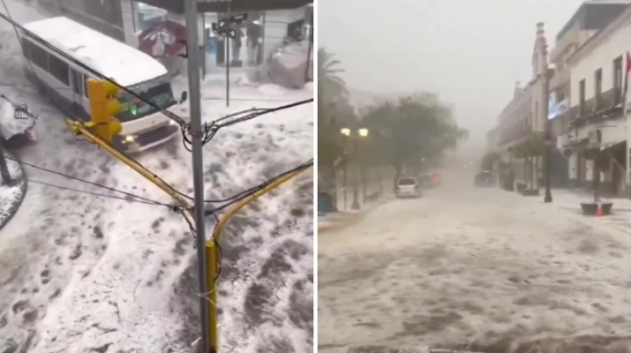 La tempesta di ghiaccio che ha colpito Tarija, in Bolivia: strade allagate e automobili inghiottite dall'acqua