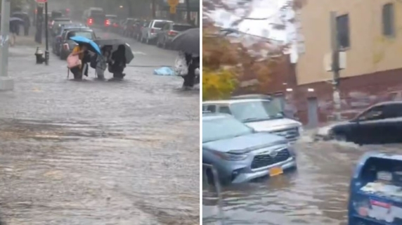 Pioggia record a New York, strade chiuse e acqua nelle stazioni della metropolitana: i video sui social