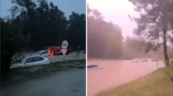 Automobilista filma gli effetti della tempesta Claudia in Portogallo: «Qui è un cimitero di auto». E filma lampi e fiume in piena
