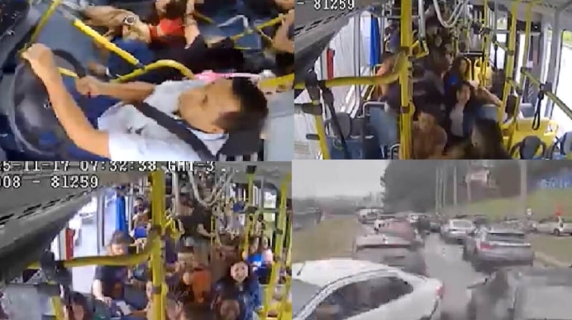 Brasile, autobus impazzito provoca una serie di schianti: le immagini impressionanti