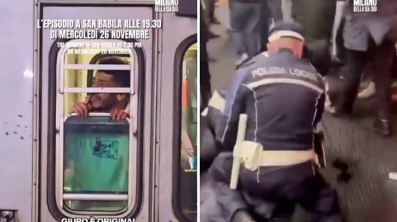 Si introduce nella cabina del metrò a San Babila: lo arrestano con il taser. Il video