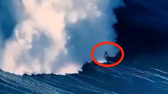 Immagini spettacolari e drammatiche: l'onda gigante travolge la star del surf a Nazaré