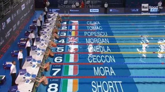 La gara di Thomas Ceccon medaglia d'oro nei 100 metri dorso agli Europei di nuoto in vasca corta
