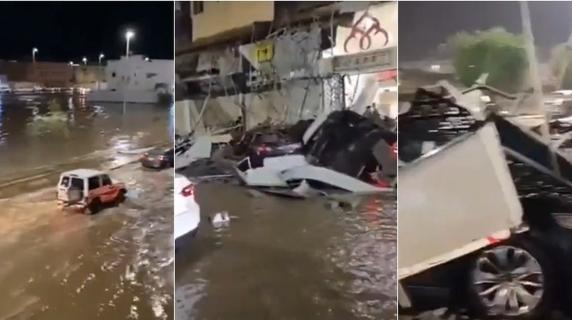 Tempesta in Arabia Saudita: auto sommerse e raffiche di vento