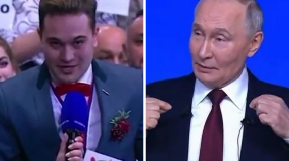 La proposta di matrimonio durante la domanda a Putin: «Vuoi sposarmi?» e poi invita il presidente alle nozze