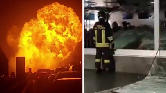 Autobotte esplode sulla A1 vicino Teano: l'onda d'urto sfascia le vetrine del vicino Autogrill