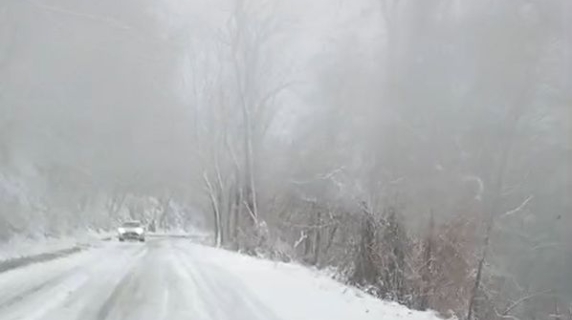 La nevicata sul Monte Serra
