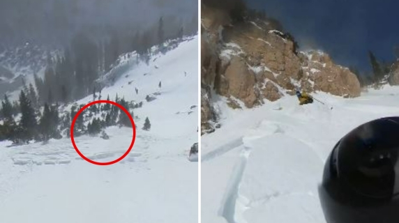Il video della valanga che travolge tre snowboarder in Colorado: la neve si spacca e scivola giù