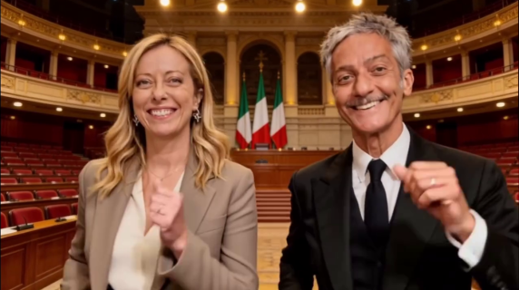 Fiorello e Meloni che ballano in Parlamento: il desiderio della premier esaudito con l'AI