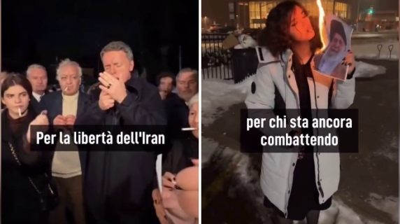 Renzi accende una sigaretta con la foto di Khamenei in fiamme: «Siamo vicini agli iraniani in lotta»