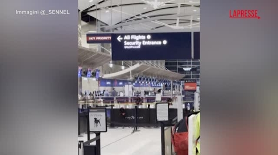 Detroit, auto entra in aeroporto e si schianta al check-in