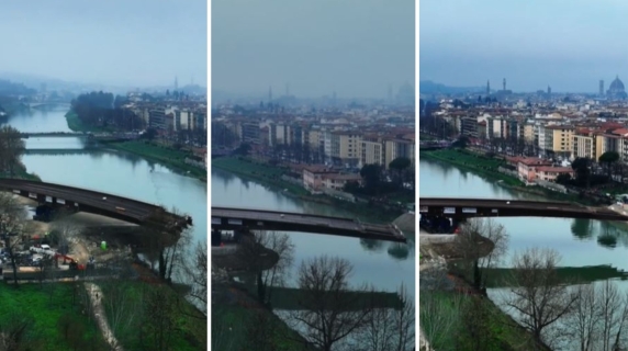 Firenze, dopo decenni un nuovo ponte sull'Arno: il video time-lapse del posizionamento tra Bellariva e l'Anconella