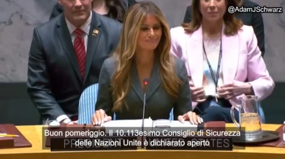 La prima volta di una first lady al Consiglio di Sicurezza Onu, Melania Trump: «Il mio cuore è vicino alle famiglie degli eroi»