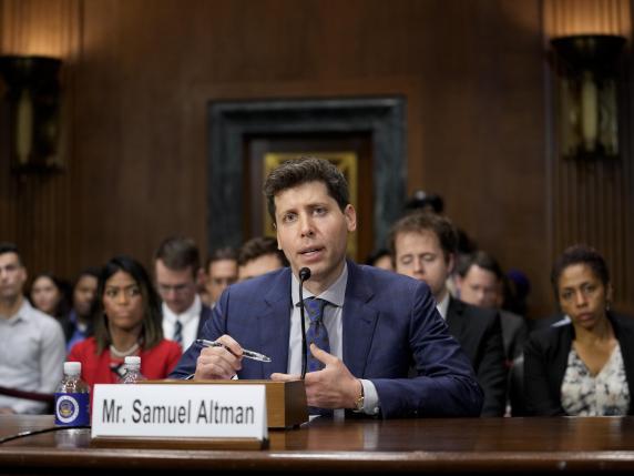 OpenAI CEO Sam Altman speaks before a Senate Judiciary Subcommittee on Privacy, Technology and the Law hearing on artificial intelligence, Tuesday, May 16, 2023, on Capitol Hill in Washington. (AP Photo/Patrick Semansky)