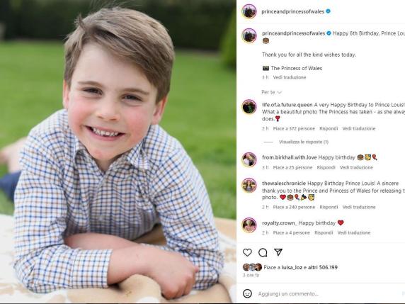 Il principino Louis compie sei anni: Kate pubblica la foto come tradzione. Ritorno alla normalità per i principi del Galles