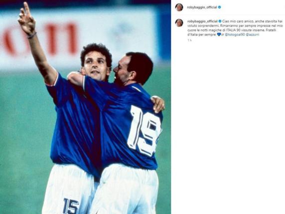 Il ricordo di Baggio: «Caro amico mio, anche stavolta mi hai sorpreso. Noi due fratelli per sempre»