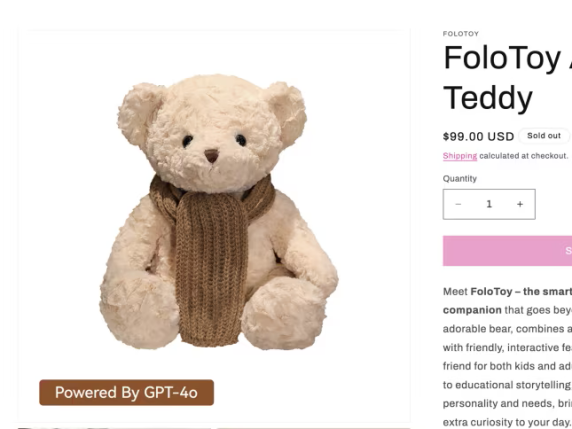 Peluche Kumma con intelligenza artificiale ritirato dal mercato statunitense per contenuti inappropriati