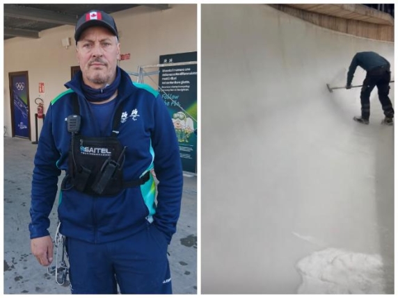 Il ghiacciatore della pista di bob: «Un'ora per un millimetro di ghiaccio, poi lo rifiniamo a mano»