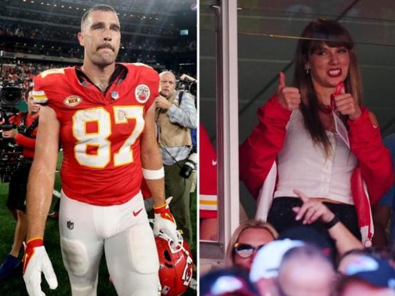 Travis Kelce e Taylor Swift allo stadio per lui