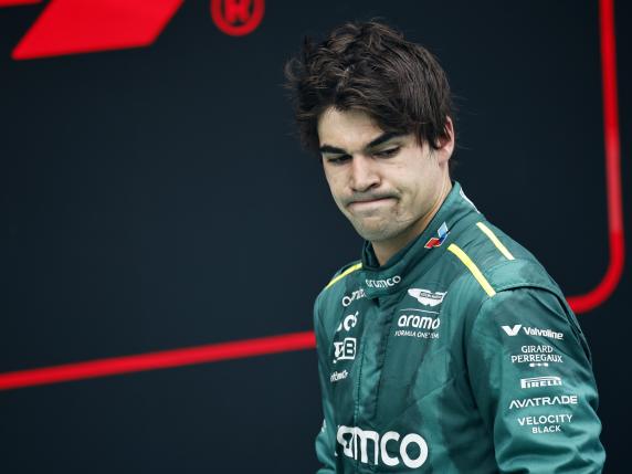 BARCELONA, SPAIN - JUNE 23: 14th placed Lance Stroll of Canada and Aston Martin F1 Team reacts in parc ferme during the F1 Grand Prix of Spain at Circuit de Barcelona-Catalunya on June 23, 2024 in Barcelona, Spain. (Photo by Chris Graythen/Getty Images)