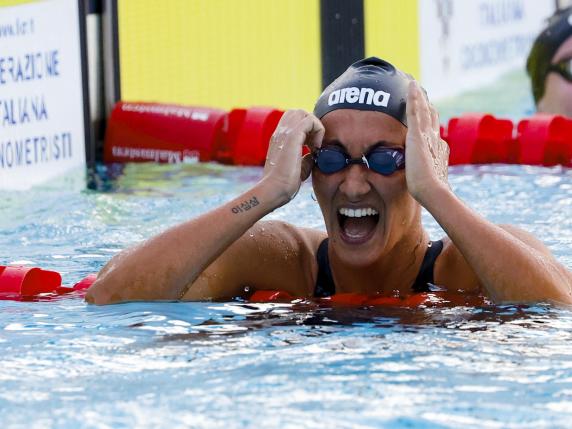 Quadarella Simona of Italy compete at Women 400m Freestyle during the 60th Settecolli Swimming Trophy, Rome, 23 June 2024. ANSA/FABIO FRUSTACI