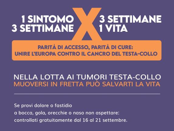 Una campagna contro i tumori della testa e del collo