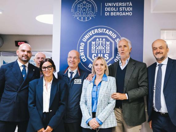 Dalmine, il presidente del Coni Giovanni Malagò in visita al Cus Bergamo