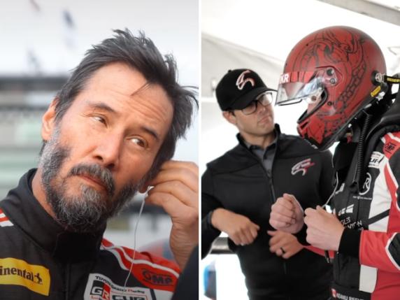 Keanu Reeves debutta a Indianapolis, ma sbanda e finisce fuori pista (finendo comunque al 25° posto). «Correre in auto è divertente»