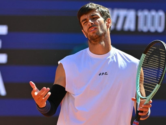 Roma, Musetti Alcaraz: Lorenzo aggressivo nel 2° set, c Roma, Musetti Alcaraz: Lorenzo aggressivo nel 2° set, c