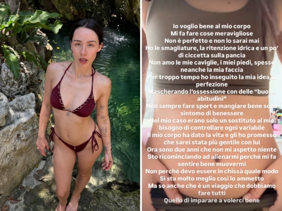 Aurora Ramazzotti: «Ho le smagliature e la ciccetta sulla pancia, ma voglio bene al mio corpo, anche se non è perfetto»