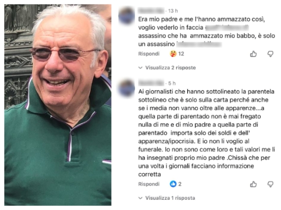 Dramma familiare dopo la morte di Ettore Pausini: la figlia attacca i parenti e chiede di non partecipare al funerale