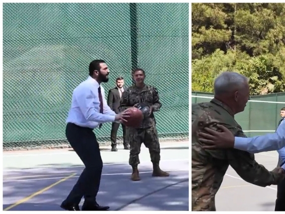 Leader siriano gioca a basket con vertici militari americani in un evento di distensione