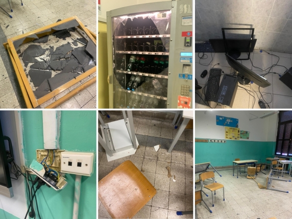Scuola Carducci di via Asmara danneggiata al primo giorno di occupazione