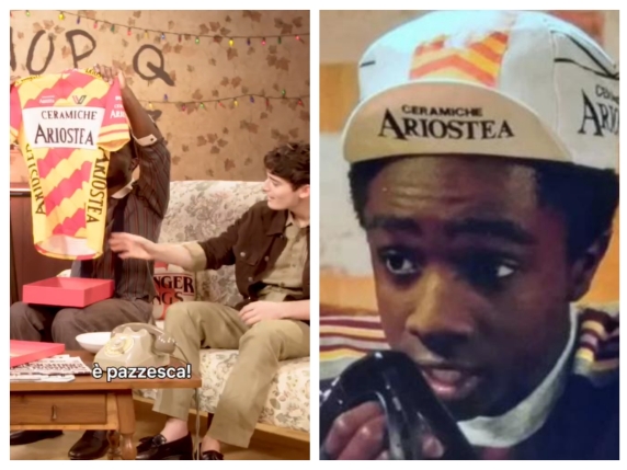 Stranger Things riceve un cappello della squadra di ciclismo di Reggio Emilia