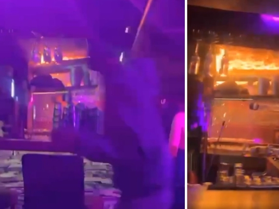 Video mostra l'istante in cui un locale è stato incendiato