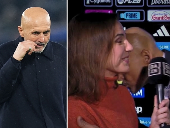 Luciano Spalletti dà un bacio in diretta a Federica Zille, giornalista di Dazn. Lei: «Ho dovuto rassicurare a casa...»