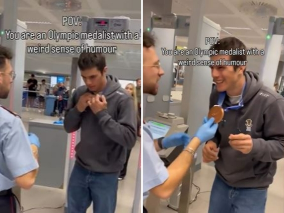 Zamfirov nasconde la medaglia e suona il metal detector: così in aeroporto