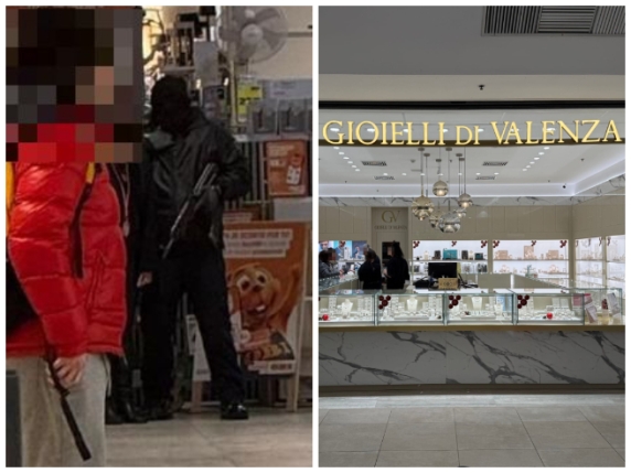 Rapina alla gioielleria del centro commerciale: spari in aria, commessa ostaggio dei banditi con i mitra