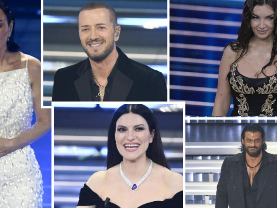 I voti ai look: Can Yaman stile Er Monnezza (5), Arisa effetto candelabro (6,5). Raf neo capellone (5), Levante stroboscopica (6) 