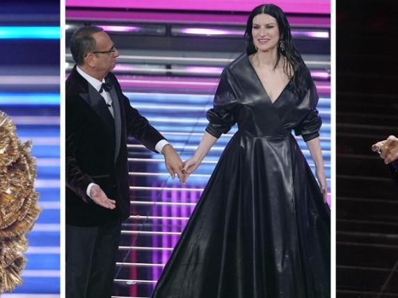I voti ai look Pausini e la differenziata (5), Balti pazzesca (9), Patty Pravo pansè (6)