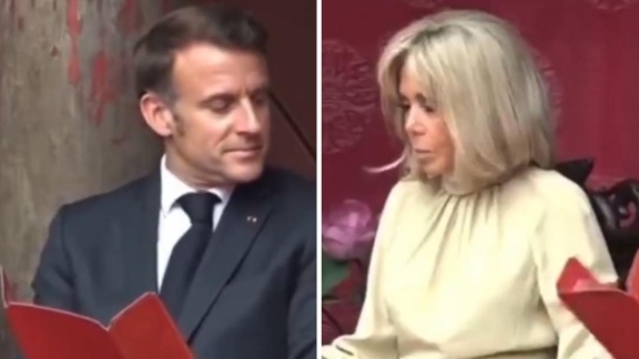 Facce tese tra Macron e Brigitte durante la visita ufficiale in Vietnam
