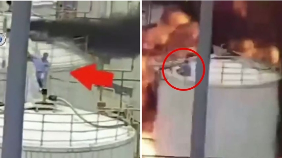 Esplosione in impianto chimico in Cina, l'operaio si salva per un pelo