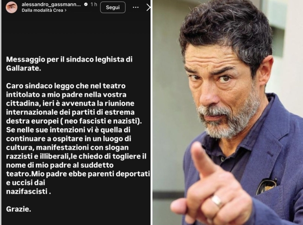 Alessandro Gassmann al sindaco di Gallarate: «Togliete il nome di mio padre dal teatro del Remigration Summit». La replica: «Censura»