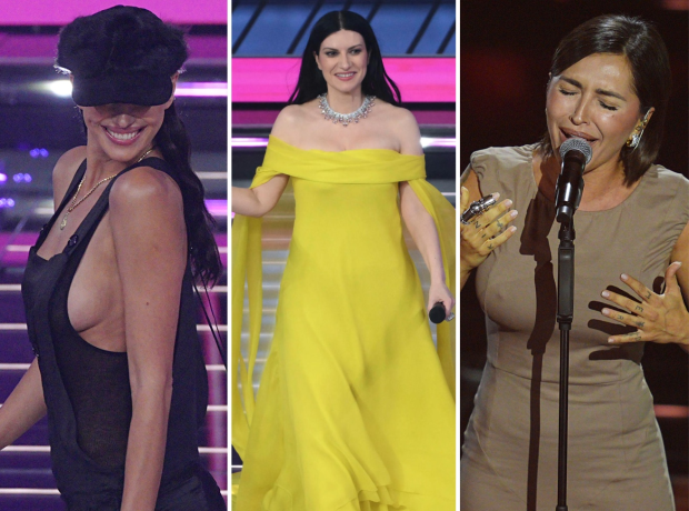 Sanremo i voti ai look: Leo Gassmann povero ma bello (5)Irina Shayk fotonica (8)Malika notturna (5)Laura c'è (8)
