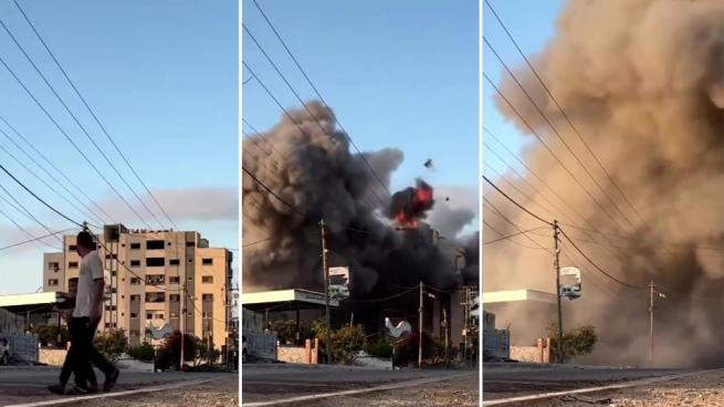 Il video di un edificio di otto piani a Nuseirat, a Gaza, disintegrato in pochi secondi da una bomba israeliana