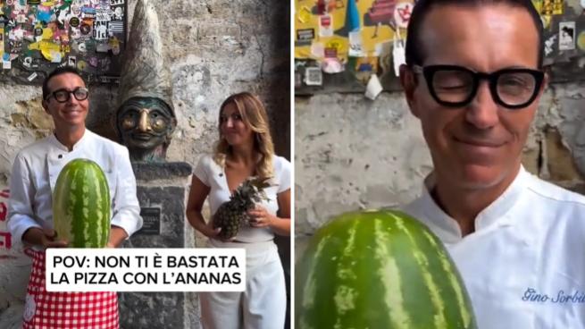 Sorbillo raddoppia e dopo la pizza con l'ananas lancia quella con l'anguria: l'annuncio in un video sui social